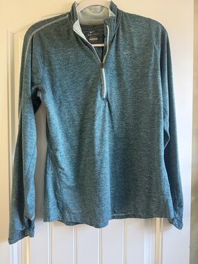 Nike Teal Melange Dri-FIT Quarter-Zip Pullover